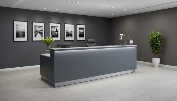 Comptoir d'accueil gris : élégance et praticité pour votre espace